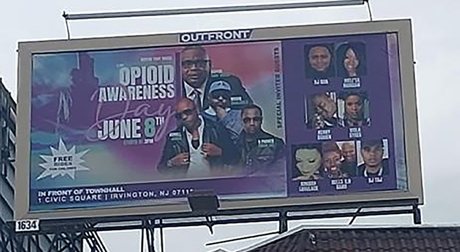 Photo: Billboard promoting Irvington Township's Opioid Awareness Event